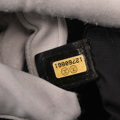 Chanel 2008-2009 Black Jacquard Nylon Travel Line Tote Handbag