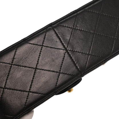 Chanel 1994-1996 Black Lambskin Classic Square Flap Shoulder Bag