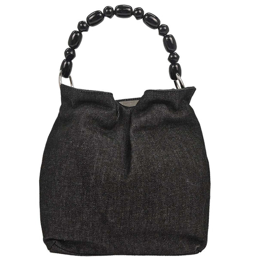 Christian Dior 1999 Black Denim Malice Handbag