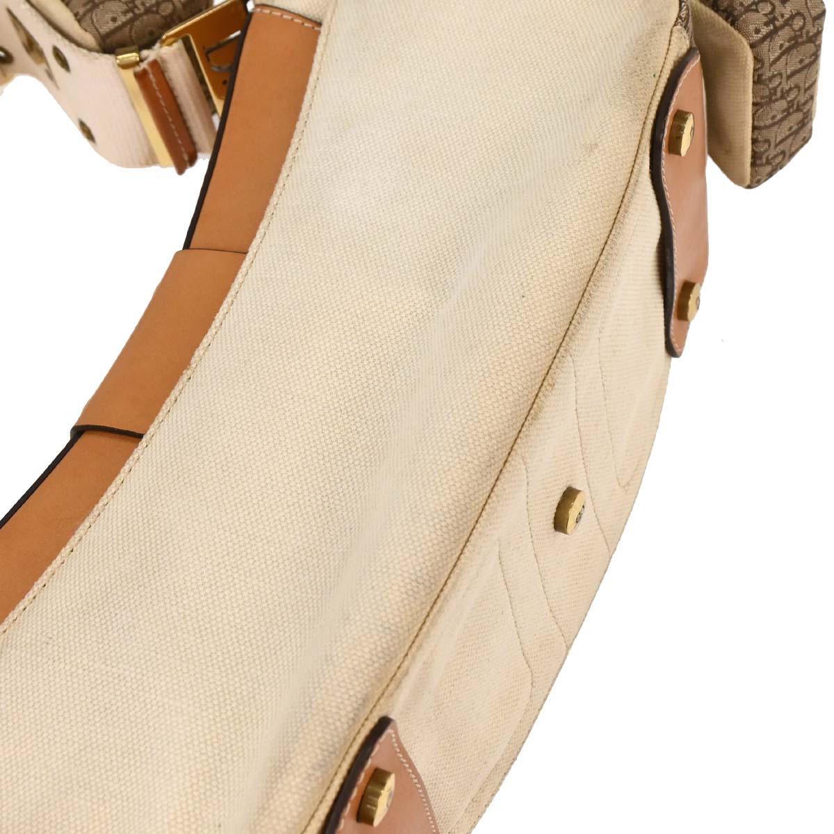 Christian Dior Beige Canvas Street Chic Columbus Shoulder Bag