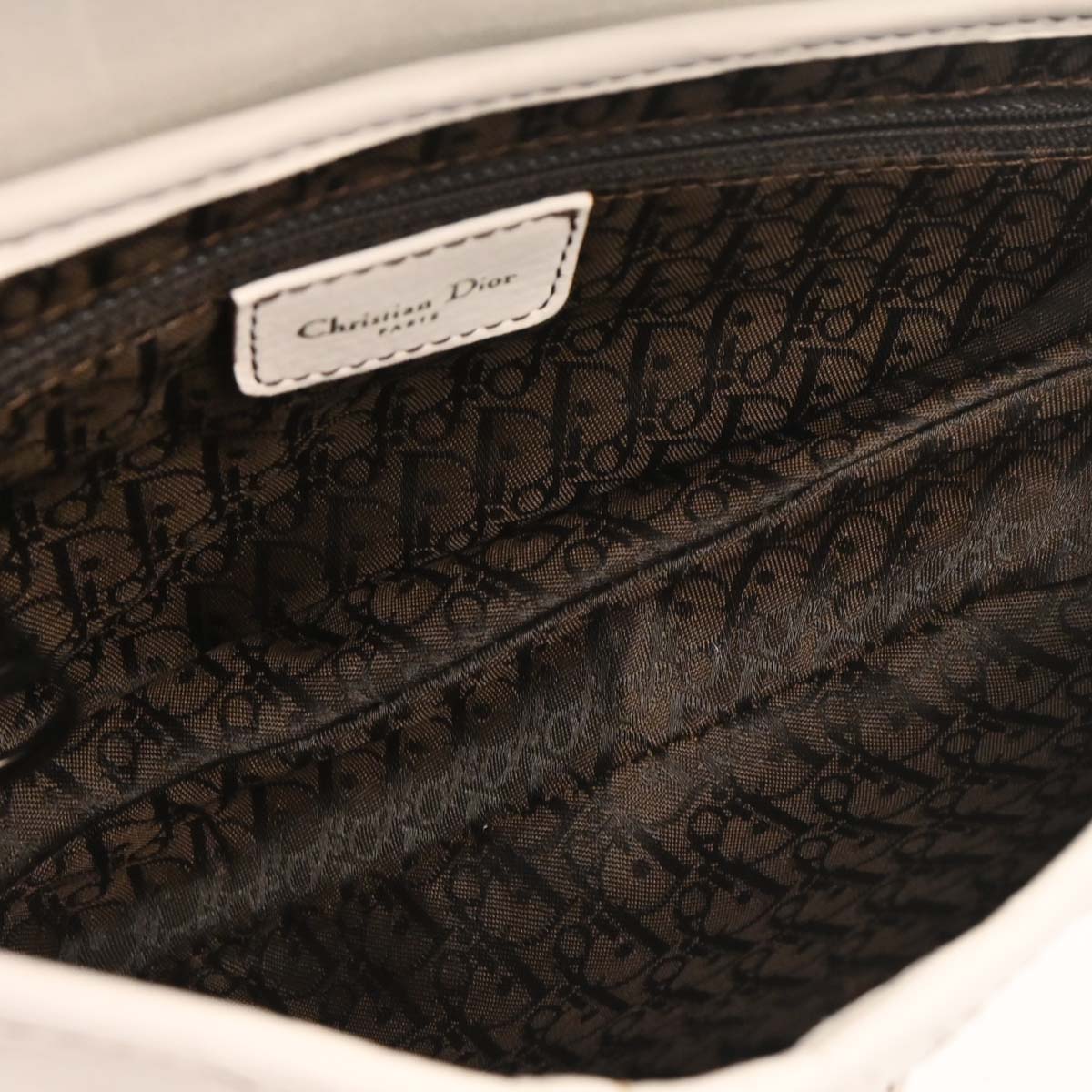 Christian Dior 2003 White Leather Saddle Handbag