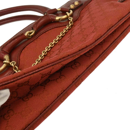 Gucci Red Canvas GG Horsebit Handbag