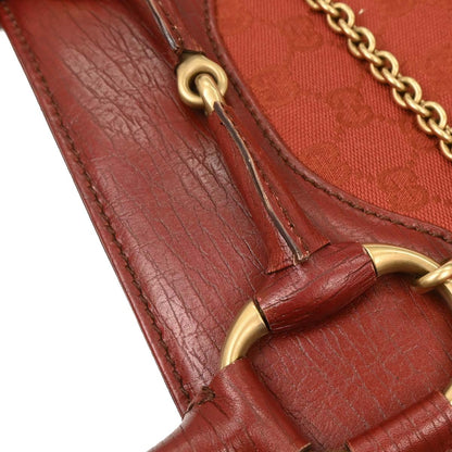 Gucci Red Canvas GG Horsebit Handbag