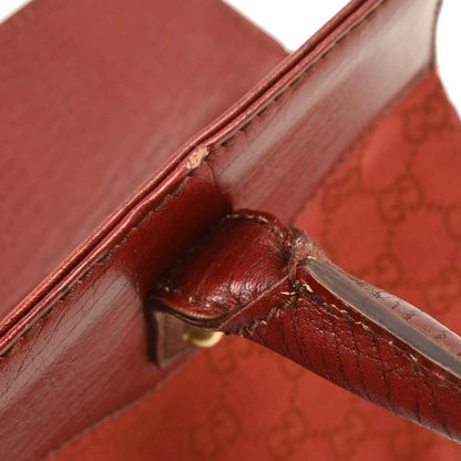Gucci Red Canvas GG Horsebit Handbag