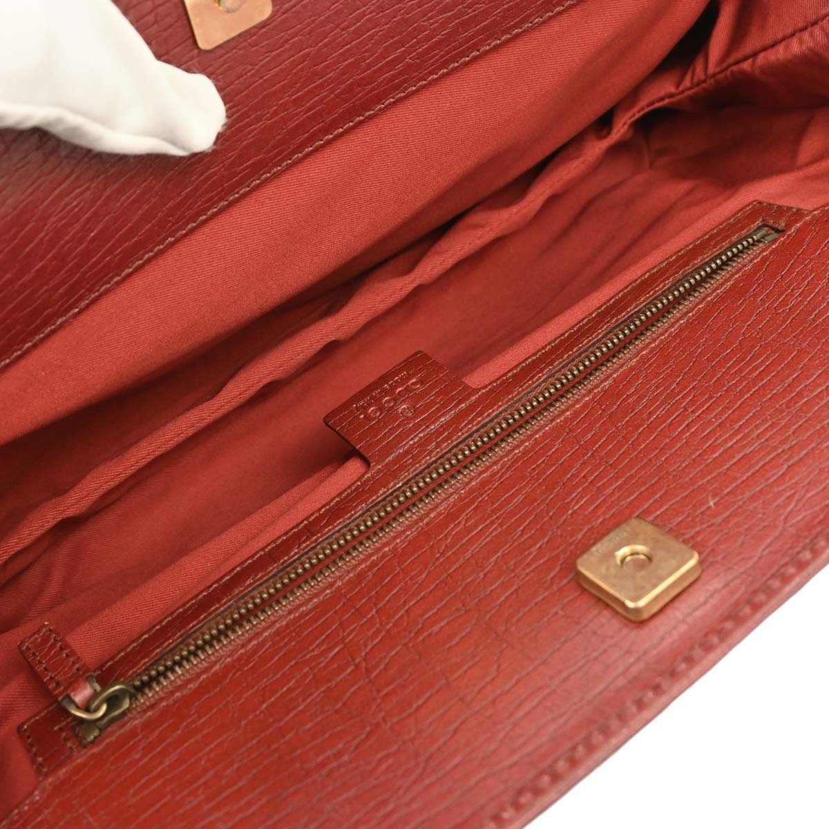 Gucci Red Canvas GG Horsebit Handbag