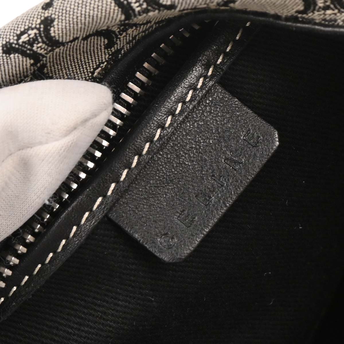 Celine Black Canvas Macadam Handbag