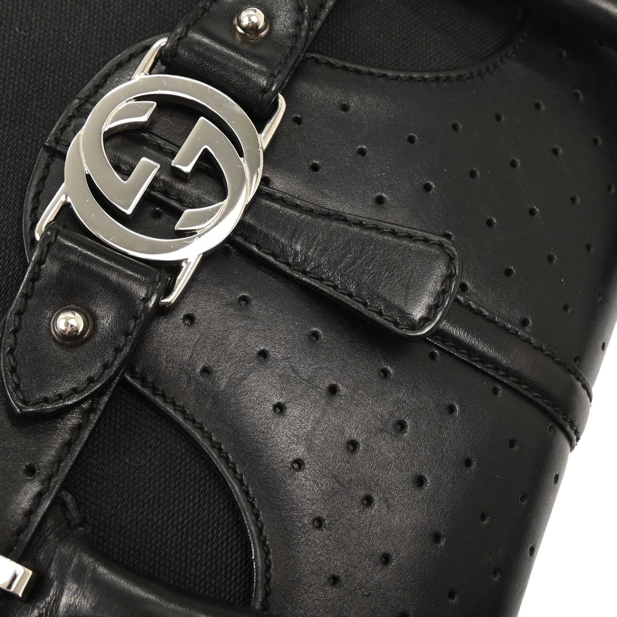 Gucci Black Canvas Interlocking Handbag