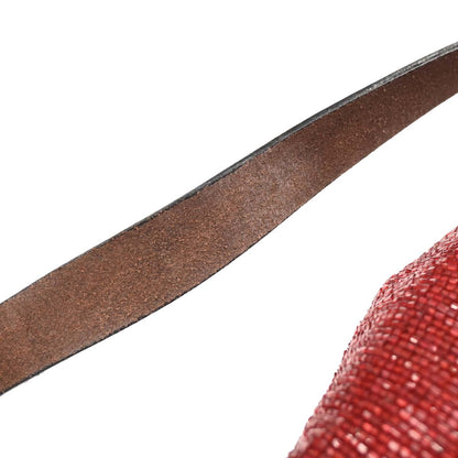Fendi Red Beaded Mamma Baguette Handbag