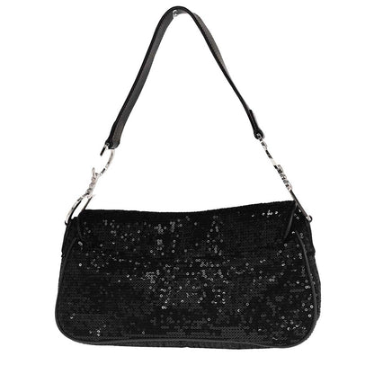 Christian Dior Black Velvet Sequins Handbag