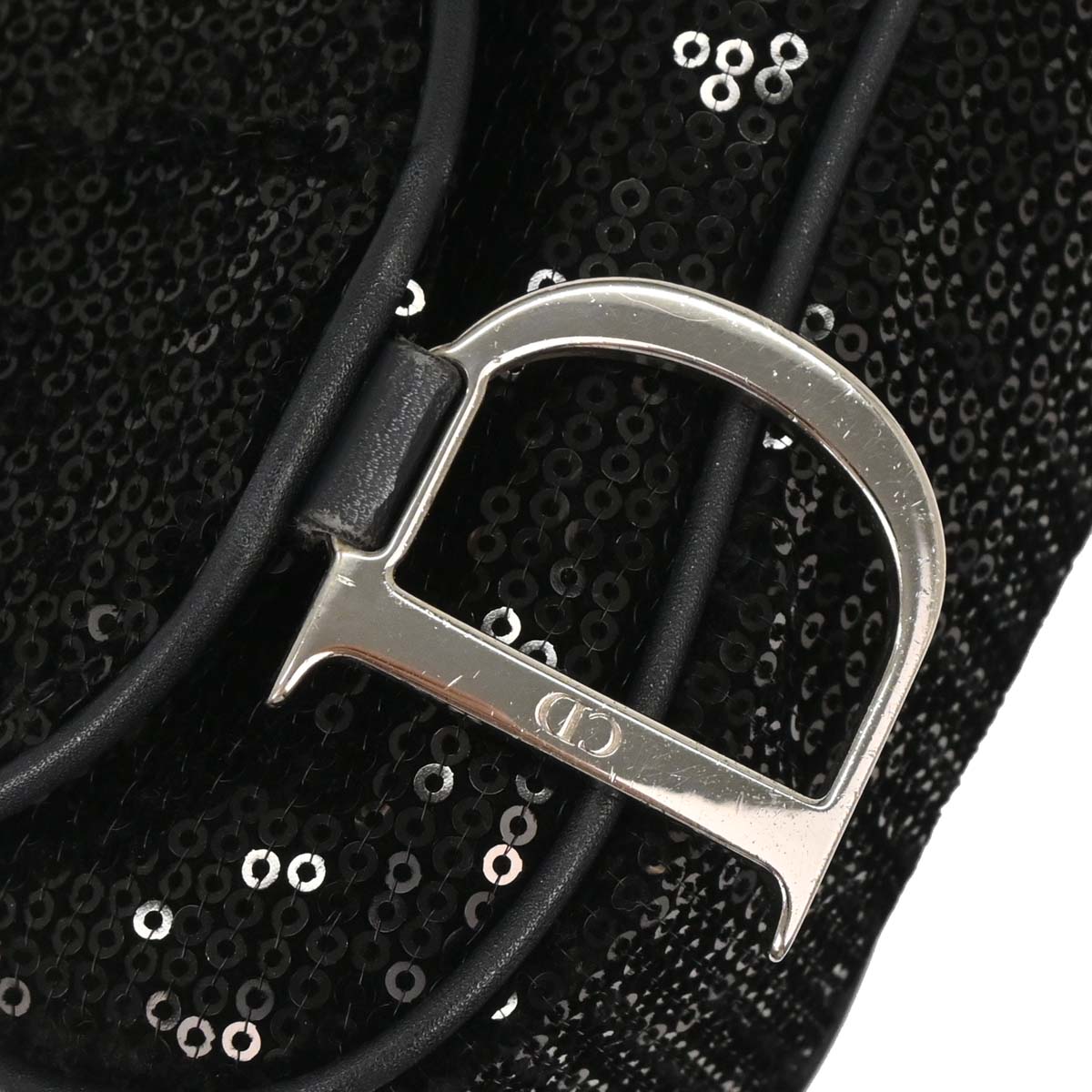 Christian Dior Black Velvet Sequins Handbag