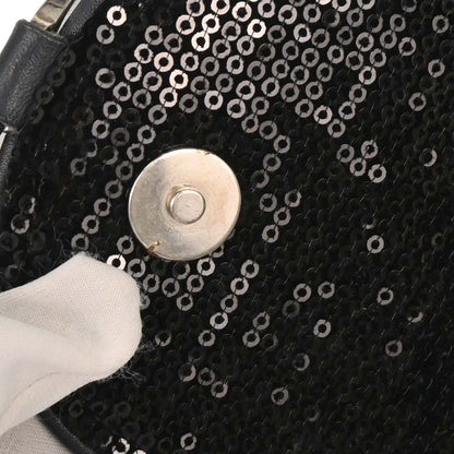 Christian Dior Black Velvet Sequins Handbag