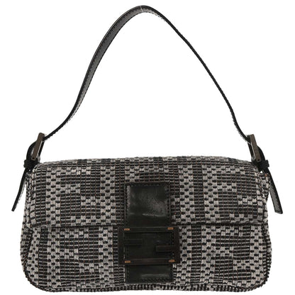 Fendi Gray Felt Zucca Baguette Handbag