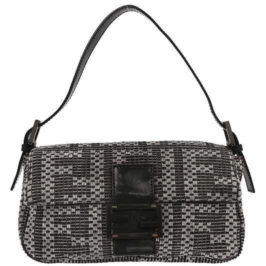 Fendi Gray Felt Zucca Baguette Handbag