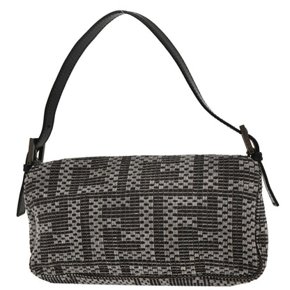 Fendi Gray Felt Zucca Baguette Handbag
