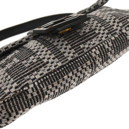Fendi Gray Felt Zucca Baguette Handbag