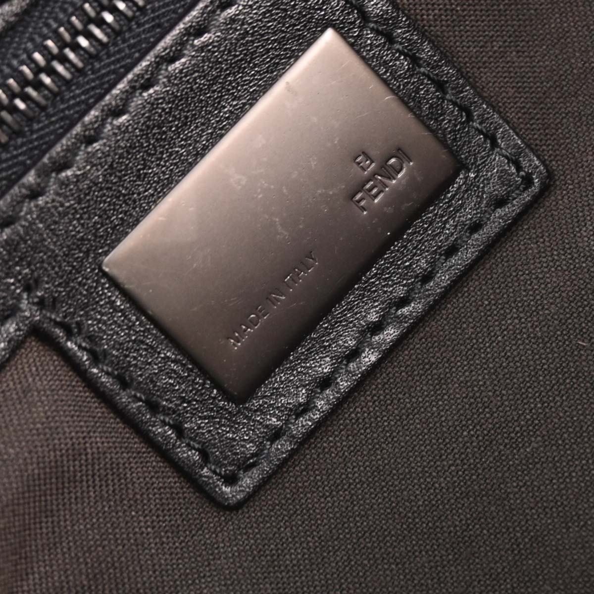 Fendi Gray Felt Zucca Baguette Handbag