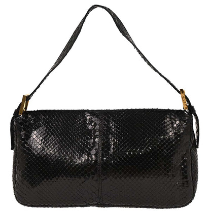 Fendi * Black Python Baguette Handbag