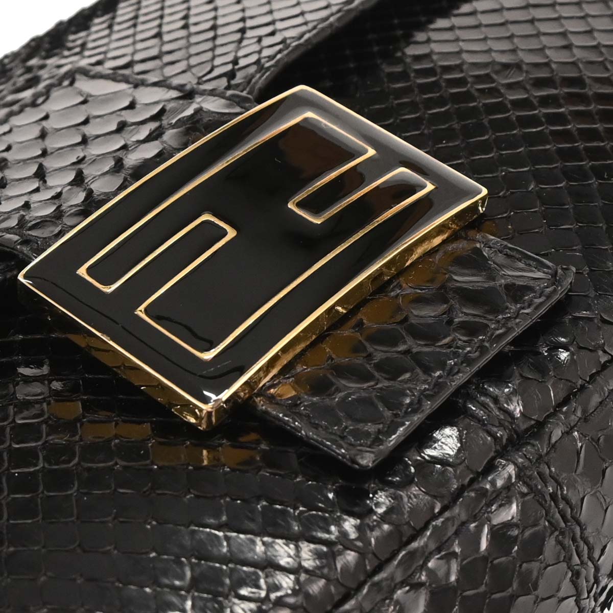 Fendi * Black Python Baguette Handbag