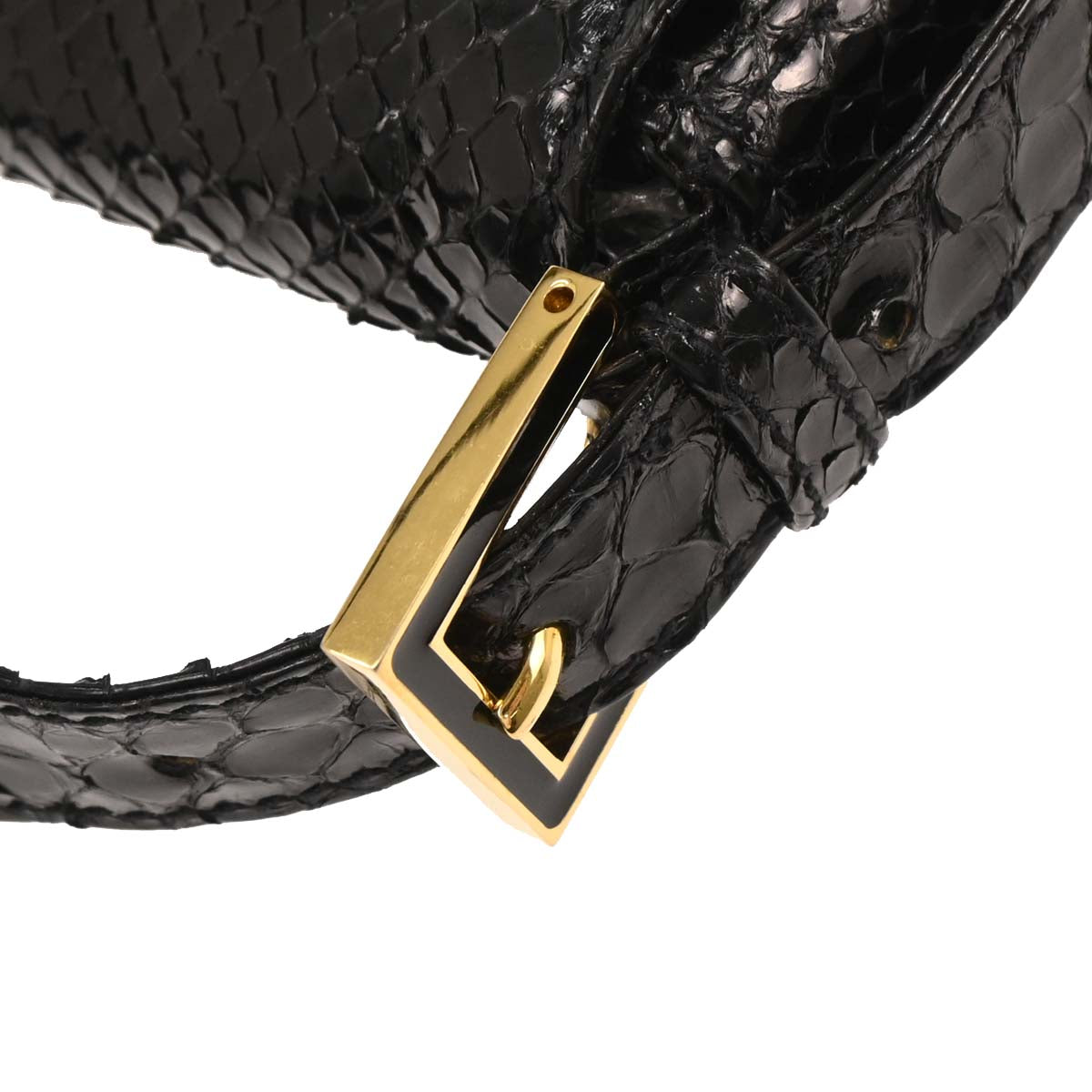 Fendi * Black Python Baguette Handbag