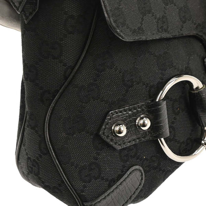 Gucci Black Horsebit GG Handbag
