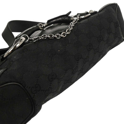 Gucci Black Horsebit GG Handbag