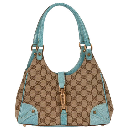 Gucci Beige Blue GG Jackie Handbag
