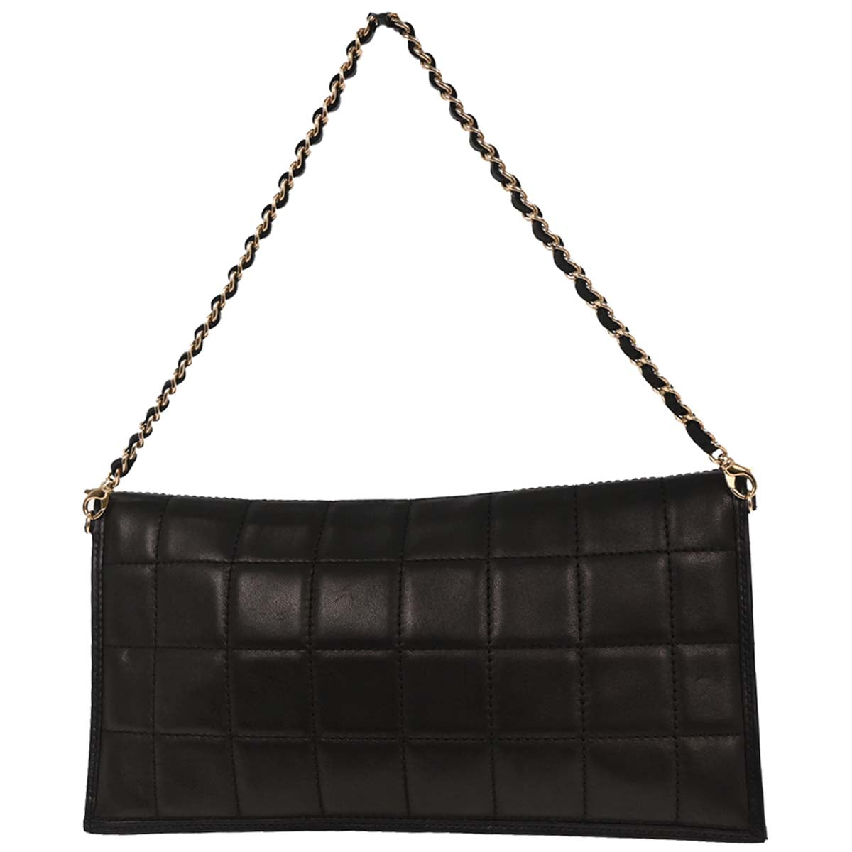 Chanel 2001-2003 Black Lambskin Choco Bar Chain Handbag