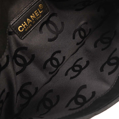 Chanel 2001-2003 Black Lambskin Choco Bar Chain Handbag