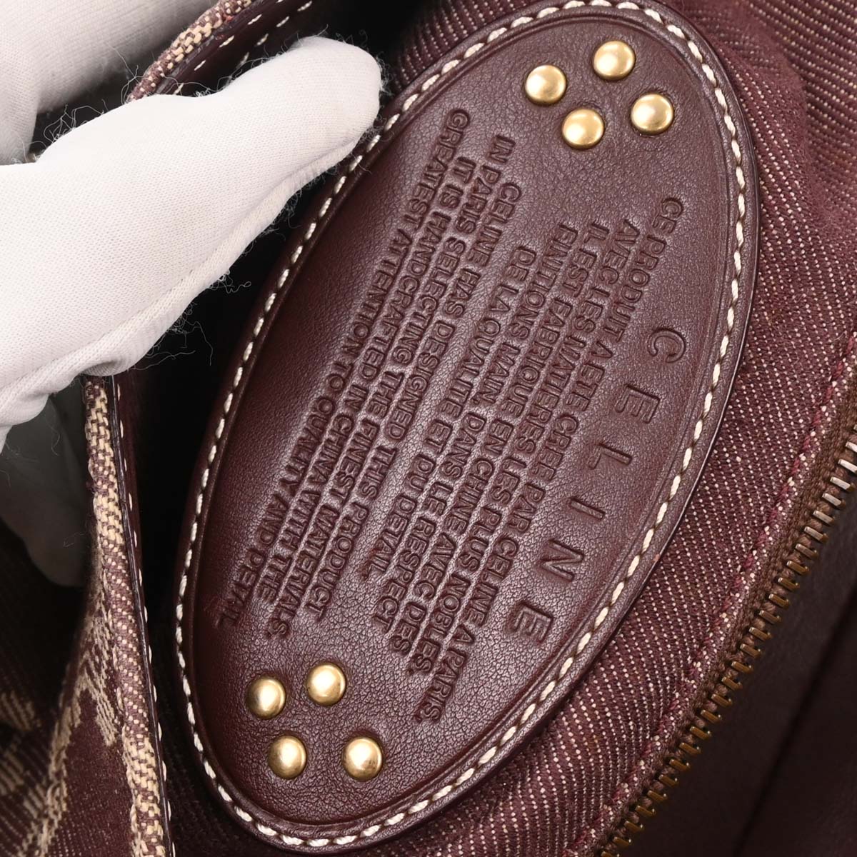 Celine Bordeaux Paris Macadam Shoulder Bag