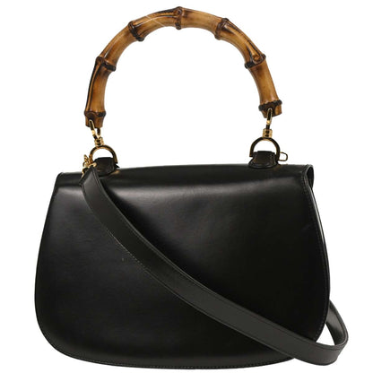 Gucci Black Bamboo 2way Shoulder Handbag