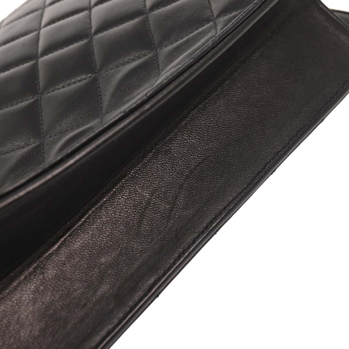 Chanel 2001-2003 Black Lambskin Turnlock Medium Half Flap Shoulder Bag
