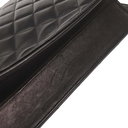 Chanel 2001-2003 Black Lambskin Turnlock Medium Half Flap Shoulder Bag