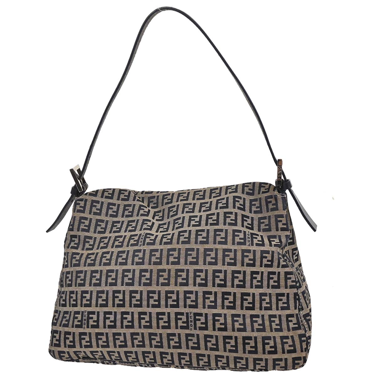Fendi Navy Gray Zucchino Mamma Baguette Handbag