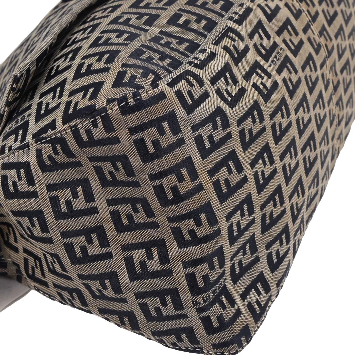 Fendi Navy Gray Zucchino Mamma Baguette Handbag