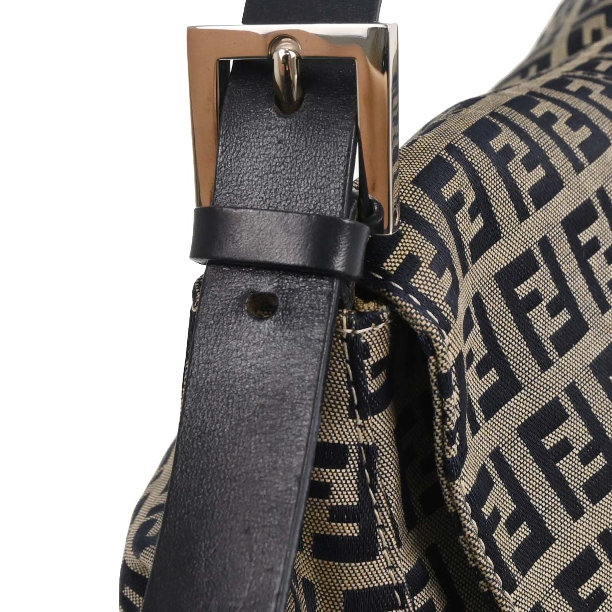Fendi Navy Gray Zucchino Mamma Baguette Handbag