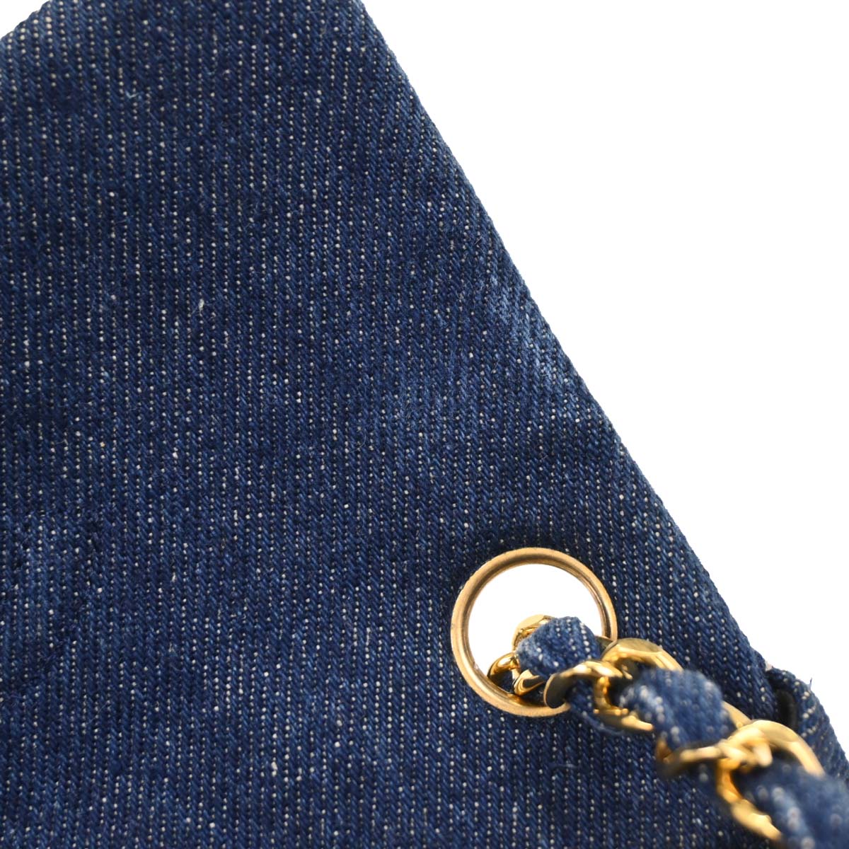 Chanel 1989-1991 Indigo Denim Mini Classic Square Flap Shoulder Bag