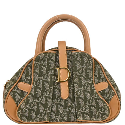Christian Dior Green Double Saddle Trotter Handbag