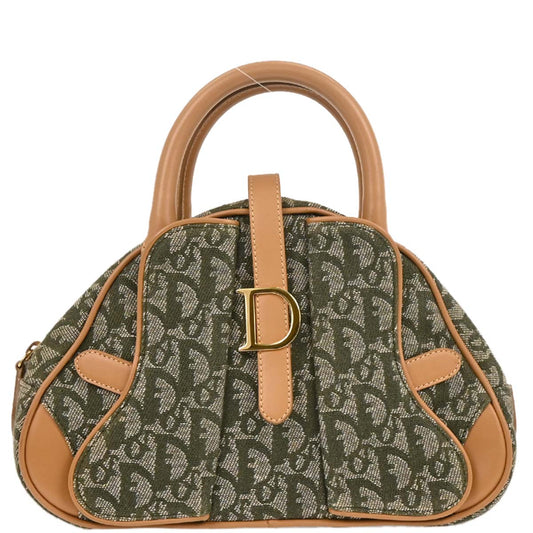 Christian Dior Green Double Saddle Trotter Handbag