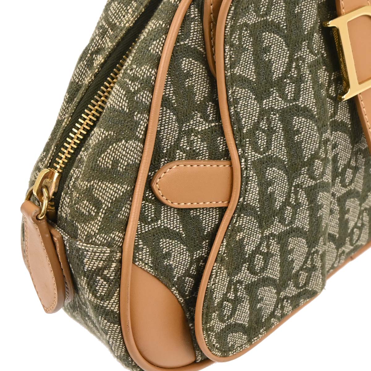 Christian Dior Green Double Saddle Trotter Handbag