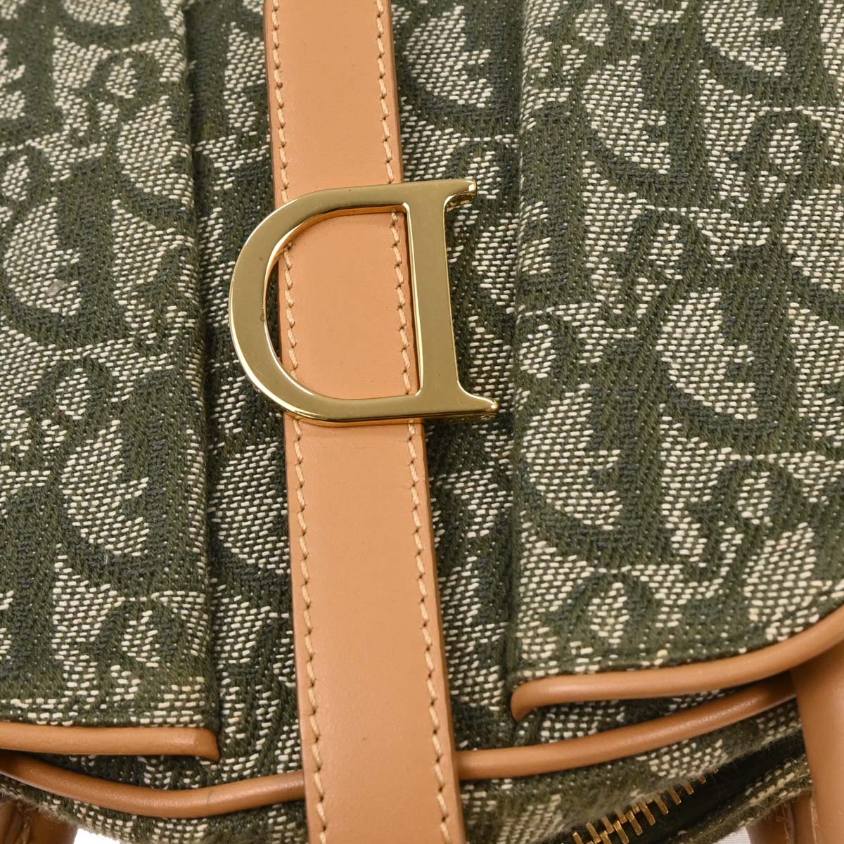 Christian Dior Green Double Saddle Trotter Handbag