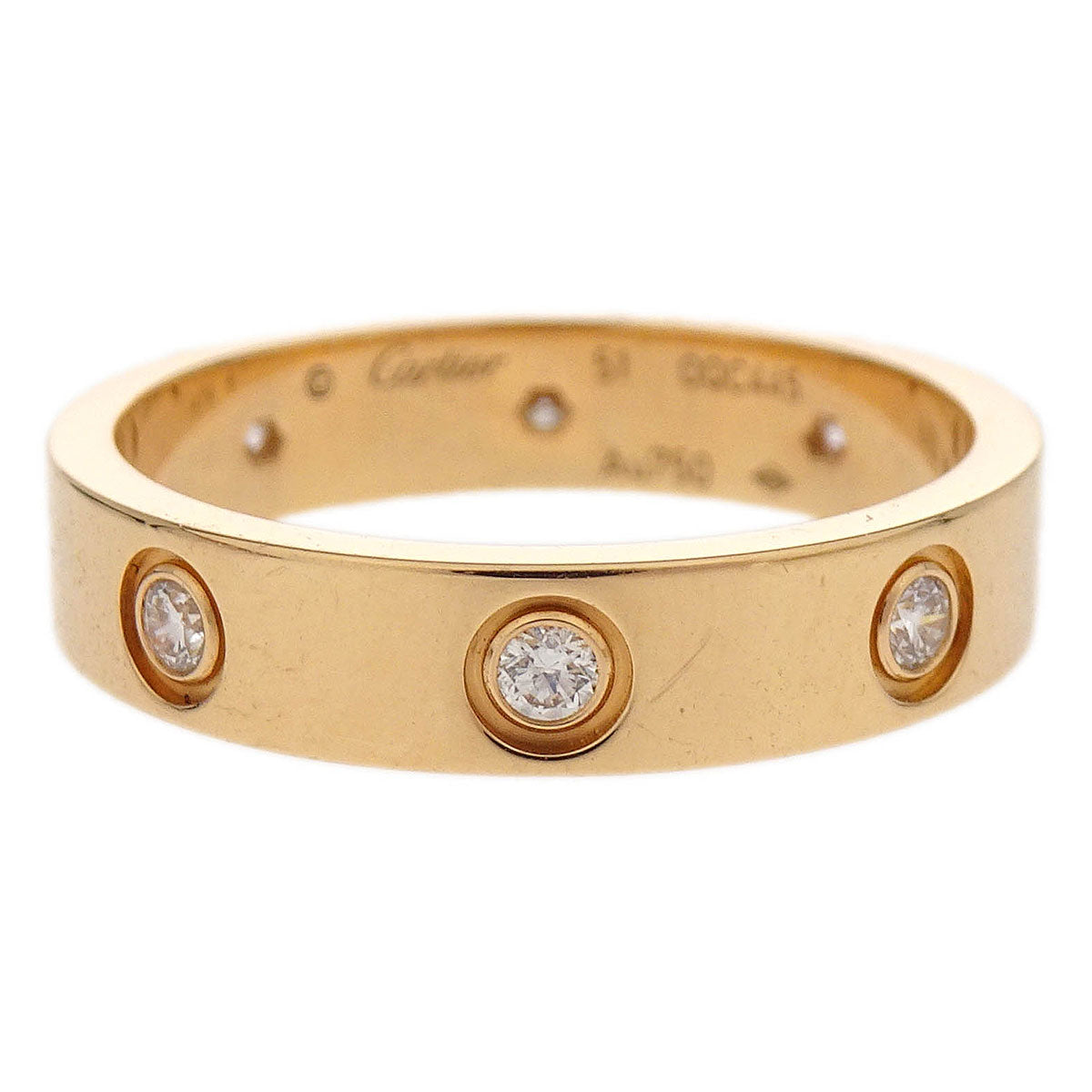 Cartier Mini Love Ring Au750 Diamond #51 OQC445