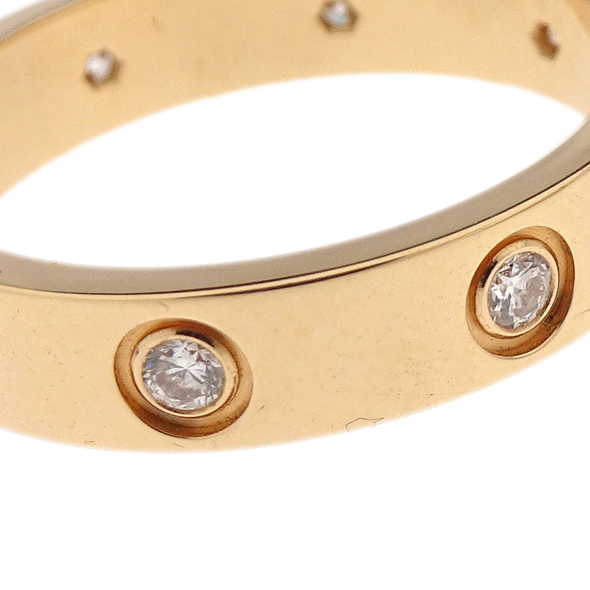 Cartier Mini Love Ring Au750 Diamond #51 OQC445