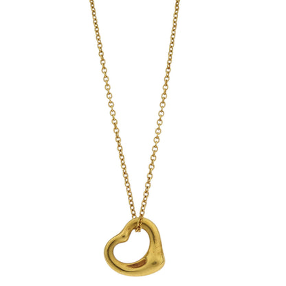 Tiffany & Co. Open Heart Pendant Necklace 750 Gold