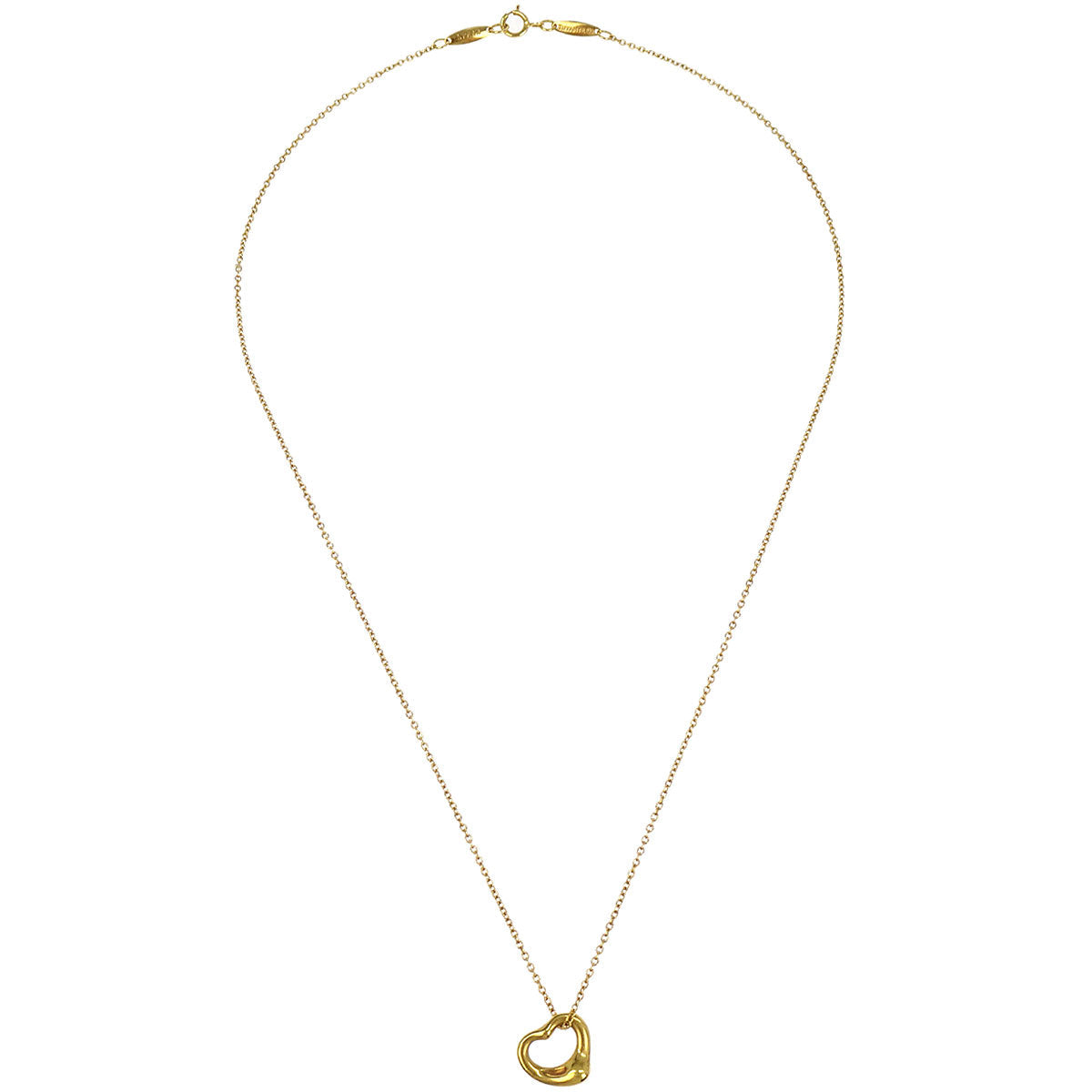 Tiffany & Co. Open Heart Pendant Necklace 750 Gold