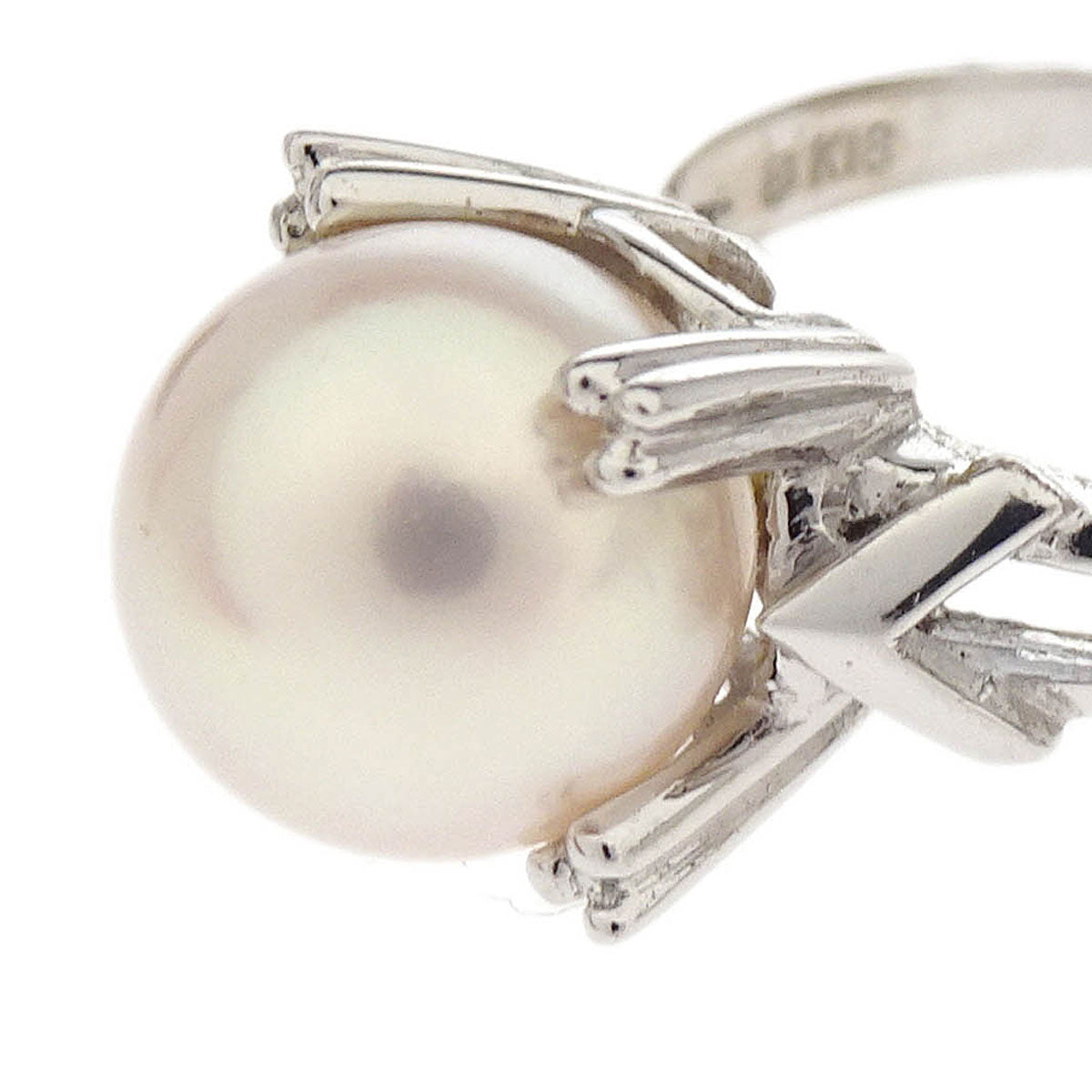 Mikimoto Ring 18K Genuine Pearl Silver #49