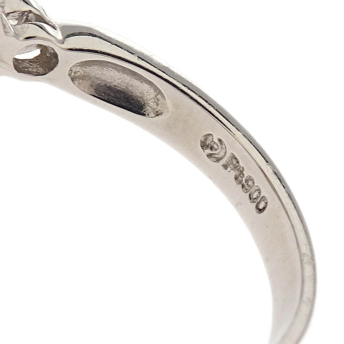 Tasaki Ring Pt900 Genuine Pearl Diamond Silver #52