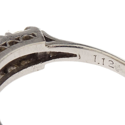 Ring Pt850 Diamond Silver #53