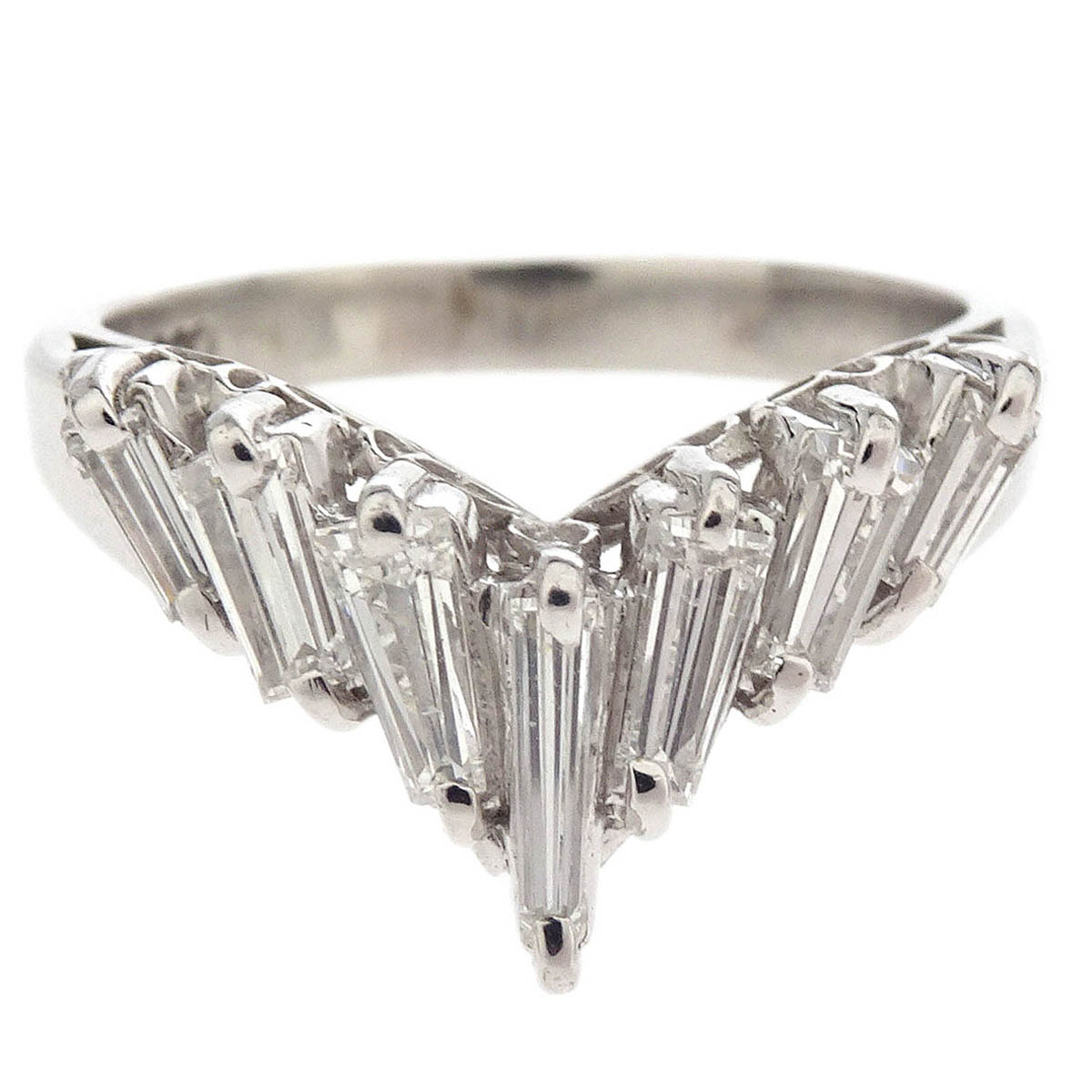 Ring Pt900 Diamond Silver #49