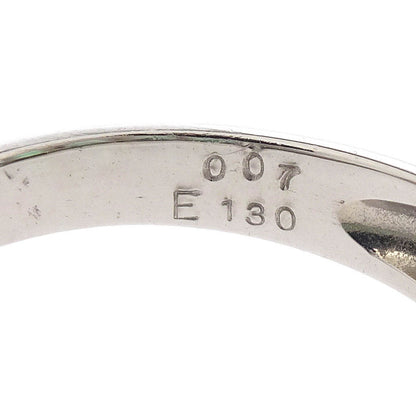 Ring Pt900 Emerald Diamond Silver #52