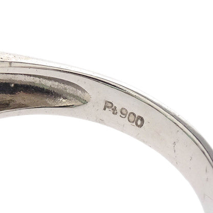 Ring Pt900 Emerald Diamond Silver #52